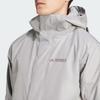 adidas Спортивная куртка-дождевик 3 в 1 с флисовой подкладкой, водонепроницаемая ветрозащитная мужская куртка, цвет ледяной серый IX5627