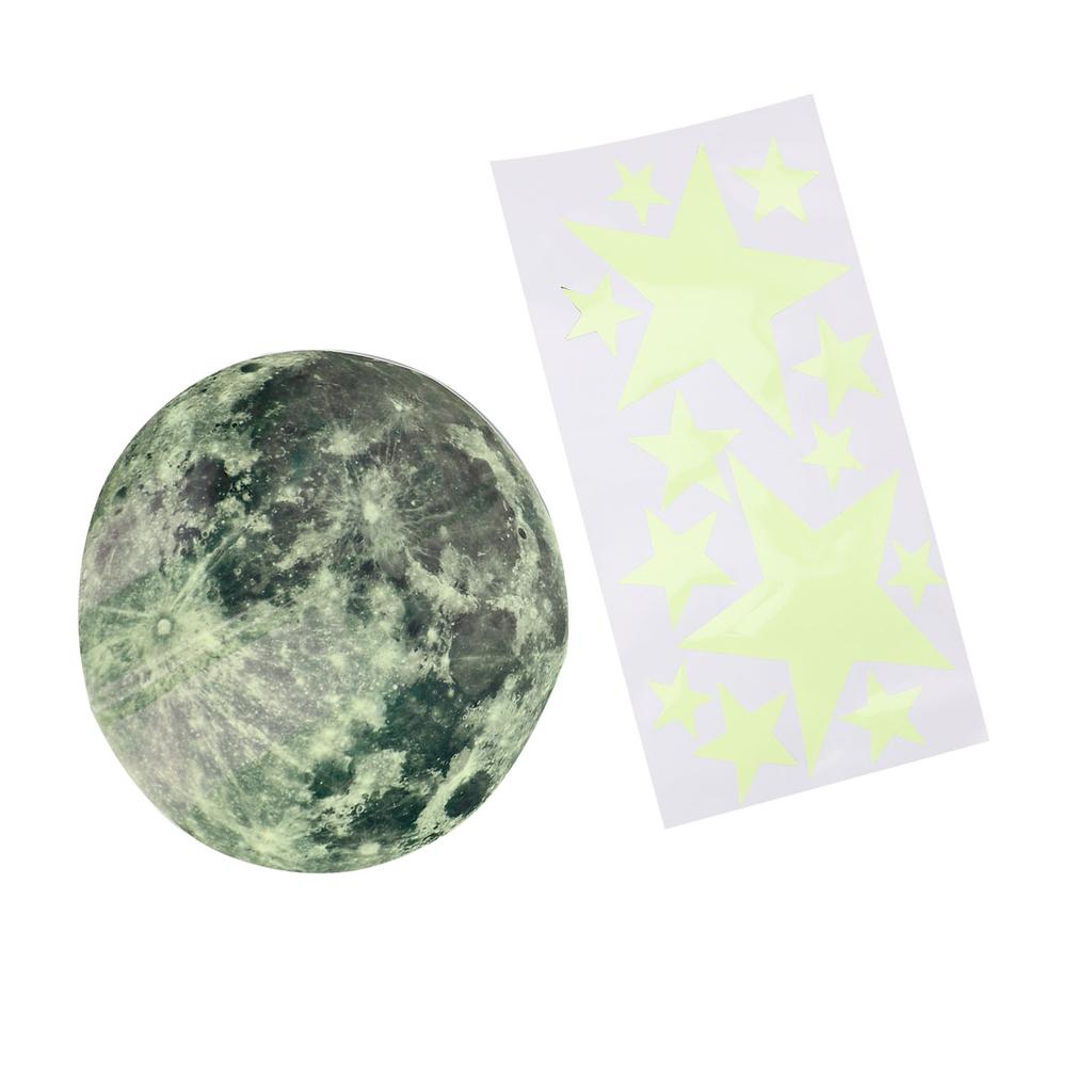 Наклейки на стену «Луна и звезды» из ПВХ, светящиеся декоративные самоклеящиеся наклейки «Луна и звезды» для детской комнаты