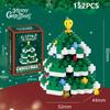 Christmas Gifts Micro Building Block DIY Domino Game Santa Claus Reindeer Holiday Puzzle Assembling Bricks Table Decoration Toys