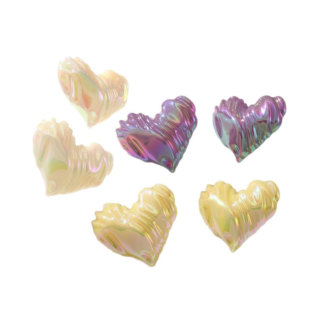 New stud earrings set love macaron stud earrings French three-dimensional pleated love earrings