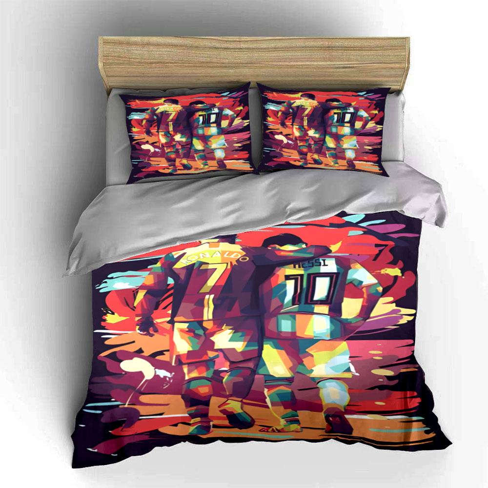 Soccer players colorful design. Bedding sets Duvet cover sets Duvet covers Pillowcases(1 * Duvet Cover 2 * Pillowcases without duvet insert)