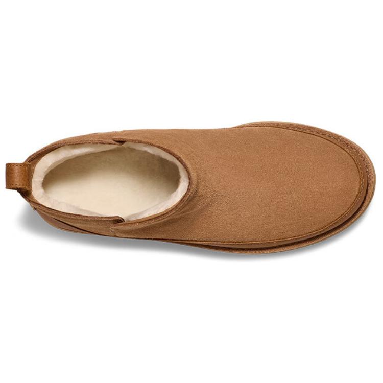 UGG Two-Layer Cowhide Warm Durable Fashionable Comfortable Short Snow Boots Women Boots Chestnut 1166753-CHE