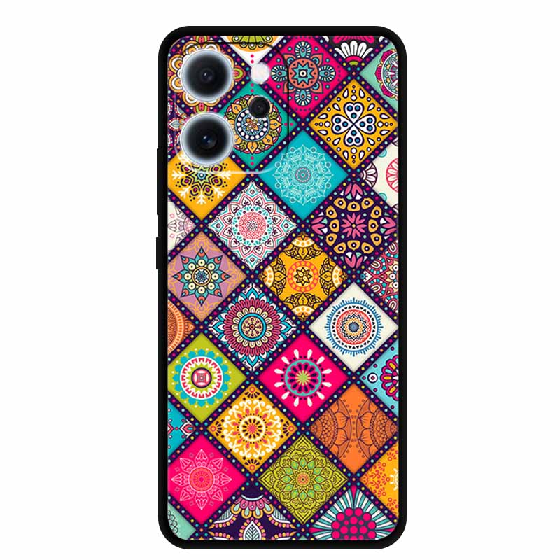Cartoon Phone Case For Oppo Reno15 F Soft TPU Silicone Protector Relief Flower Emboss 3D Cover Funda Reno15F 15F Bumper Shield