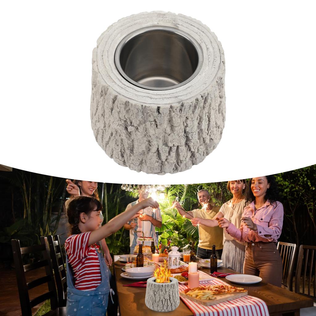 Настольная чаша для костра из керамики и металла, безопасная бездымная переносная настольная чаша для костра для барбекю на открытом воздухе