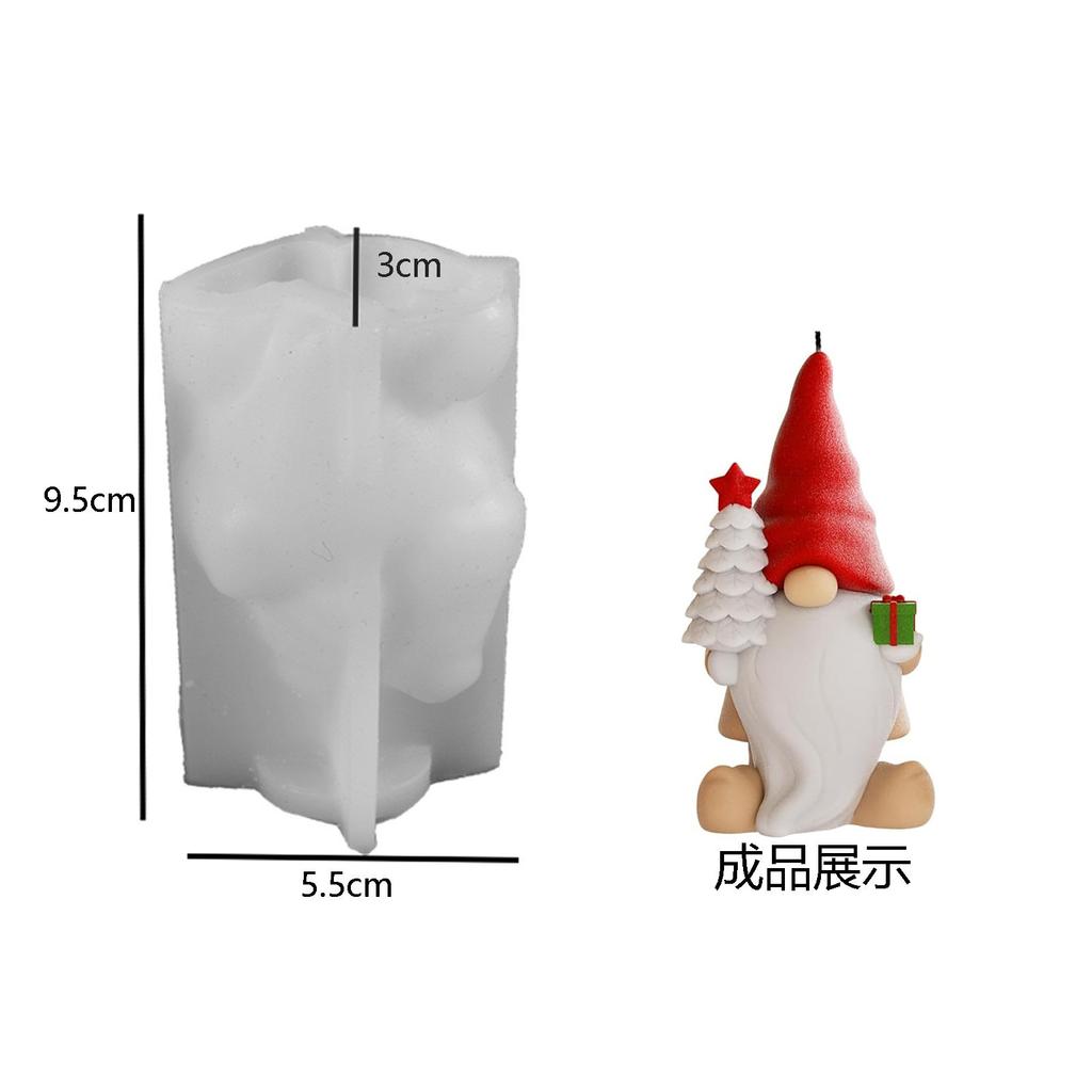 Новые силиконовые формы для гномов без лица 3D Дед Мороз Ароматическая свеча Гипс Мыло Смола Форма для поделок Домашний декор 2024 Рождественский подарок