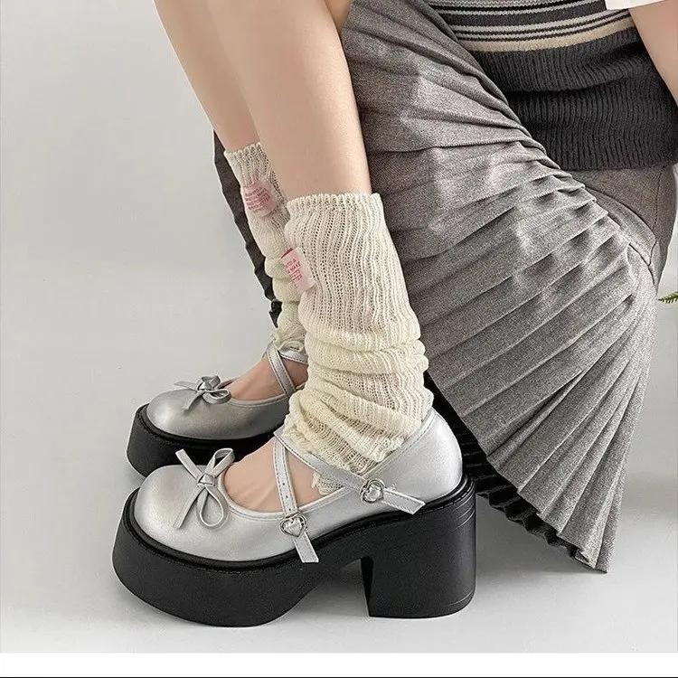 Женские туфли Мэри Джейн на толстом каблуке, весенние туфли-лодочки с круглым носком, туфли на платформе для женщин, женские туфли на каблуке в стиле Лолита