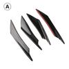 4pcs Front Bumper Side Canards Splitter Fins Universal Black Front Bumper Spoilers Car Door Anti-collision Belt Bumper Guard