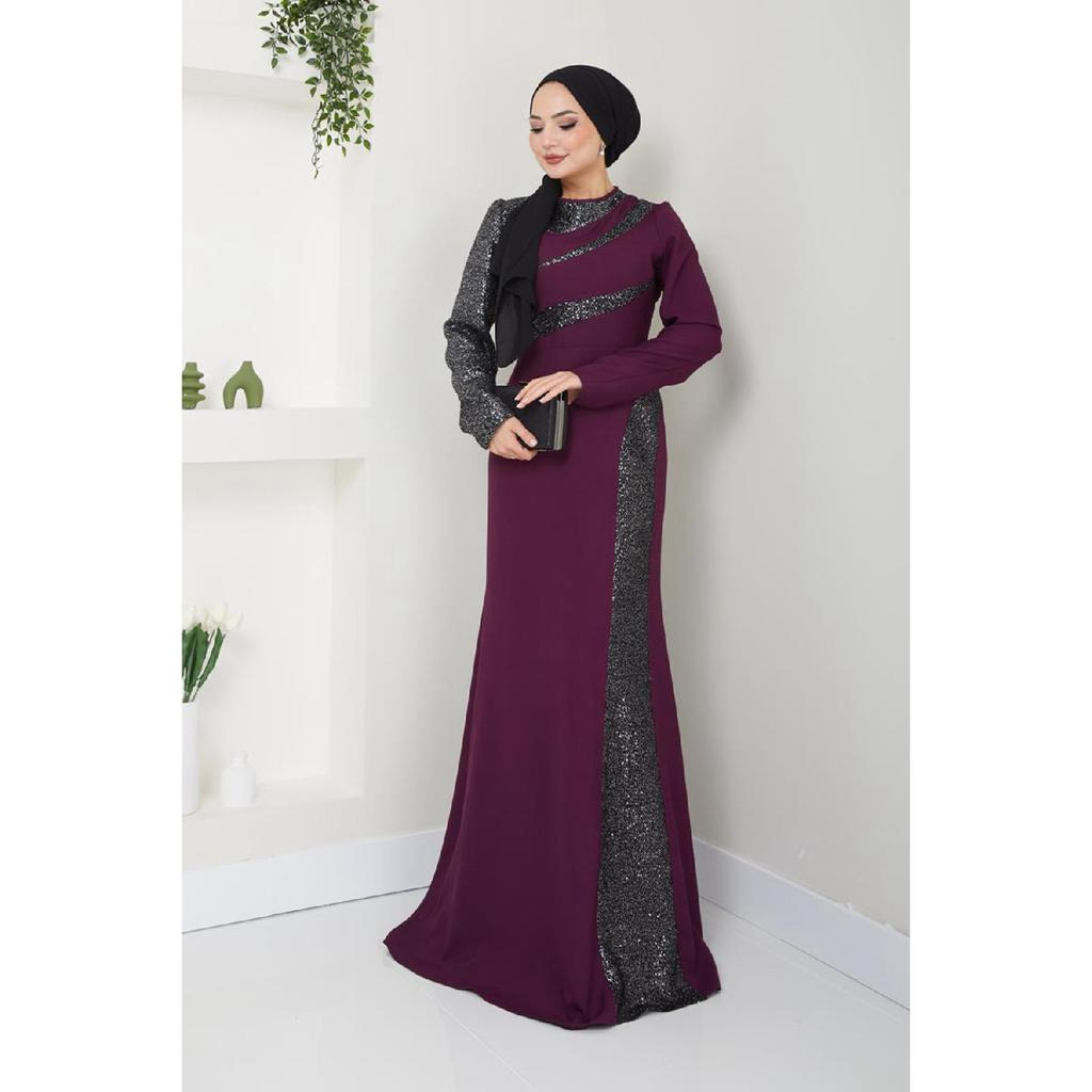 Женская одежда Вечернее платье Модное платье-рыбка с пайетками 2710 Черный