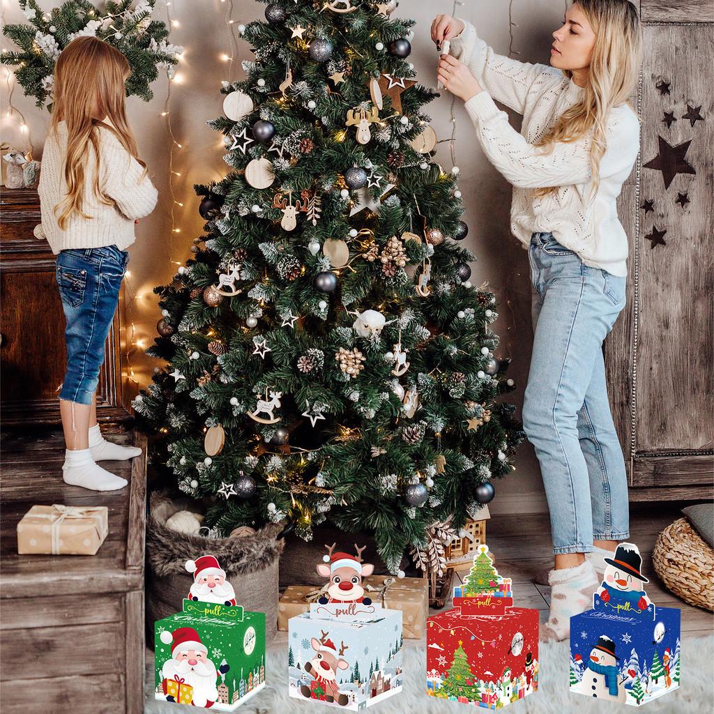 Santa Christmas Themed Claus Snowman Pattern Money Storage Box Party Props Decor