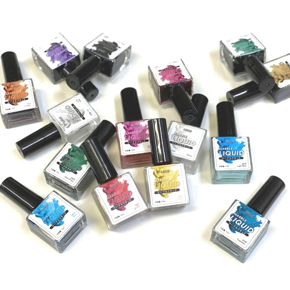 Из 15 Тушь для ногтей 10 мл Пушистая тушь Жидкие ногти Акварель Черепаховые стекающие ногти Цветная жидкость Черепаховые гелевые ногти Мраморная жидкость для ногтей Azenbiko