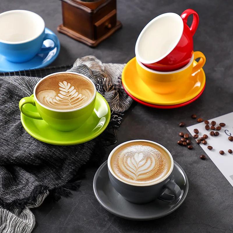 75ml/200ml Ceramic Mug Latte Art Cup With Saucer for Cappuccino Manual Brew Coffee Cup New Bone China for Coffee Shop Barista