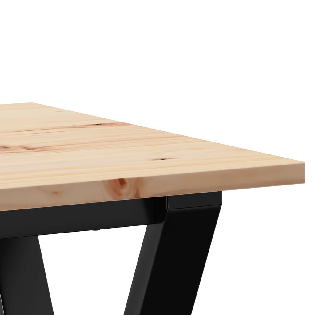 Dining Table Y Frame 50x50x75 cm Solid Pine Wood and Steel