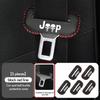 For Jeep Car Seat Belt Buckle Plug Leather Car Seat Belt T Clip Protective Covers Grand Cherokee Wrangler JK Renegade Gladiator