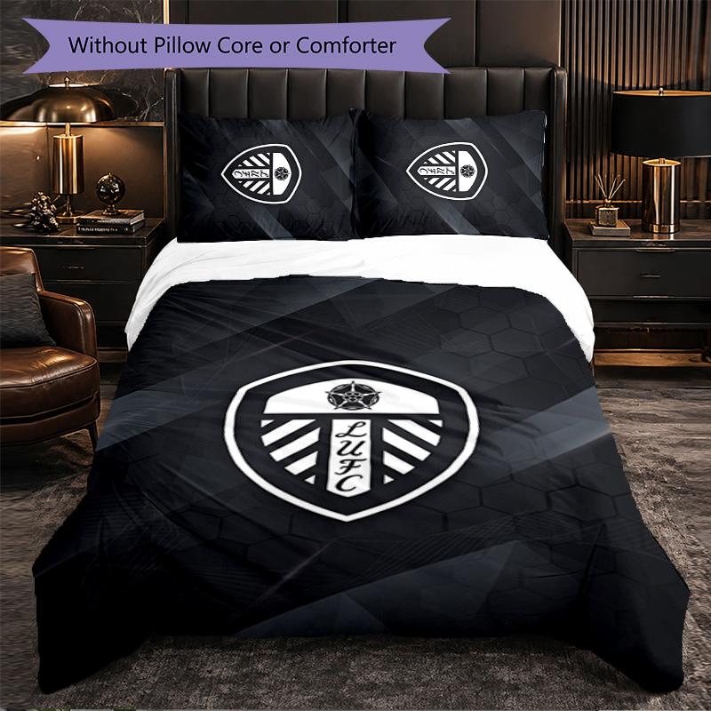 Leeds United Themed Bedding 3Pcs Duvet Cover Set Decorative Bed Linen For Teen Room Home Decoration