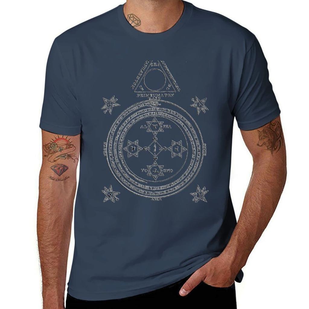 Solomon Circle Goetia Black n White T-Shirt Soft Stretch Short Sleeve Top