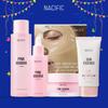 Pink Set (toner, Ampoule, Cream) + Vegan Sun Essence 50g + Green Tea Collagen Gel Mask 4EA