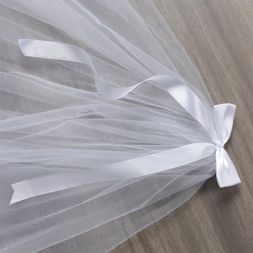 Аксессуары Двухслойная Короткая Простая Белая Айвори Свадебная Фата Свадебная Фата Женская Тюль С Гребнем