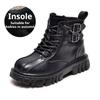 Boys' Fleece Cotton Boots Children's Non-slip British Style Cowhide Ankle Boots