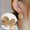 Fashion Vintage Gold U Earrings For Women Metal Earing Jewelry Trending New Korean Silver Oval Hoop Earrings