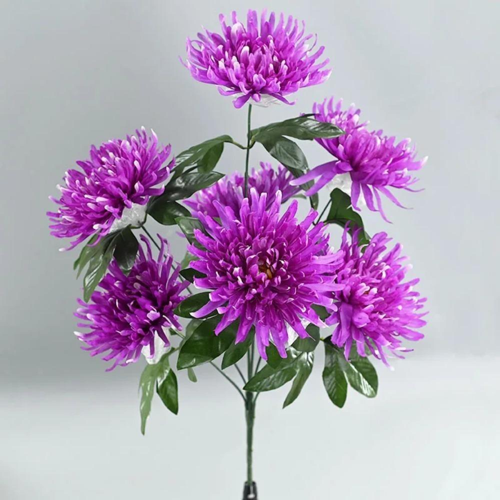 7 Голов /1 шт 55 см золотая ветка хризантемы пластик Искусственные цветы flores DIY свадебное украшение для дома растение