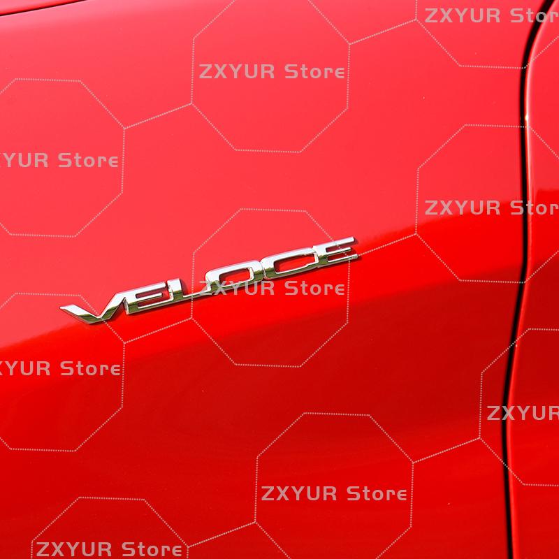 Metal VELOCE Q2 Q4 Emblem Car Sticker Letter Badge Decal Body Rear End Trunk Decor For Alfa Romeo 159 147 Junior Giulia Stelvio