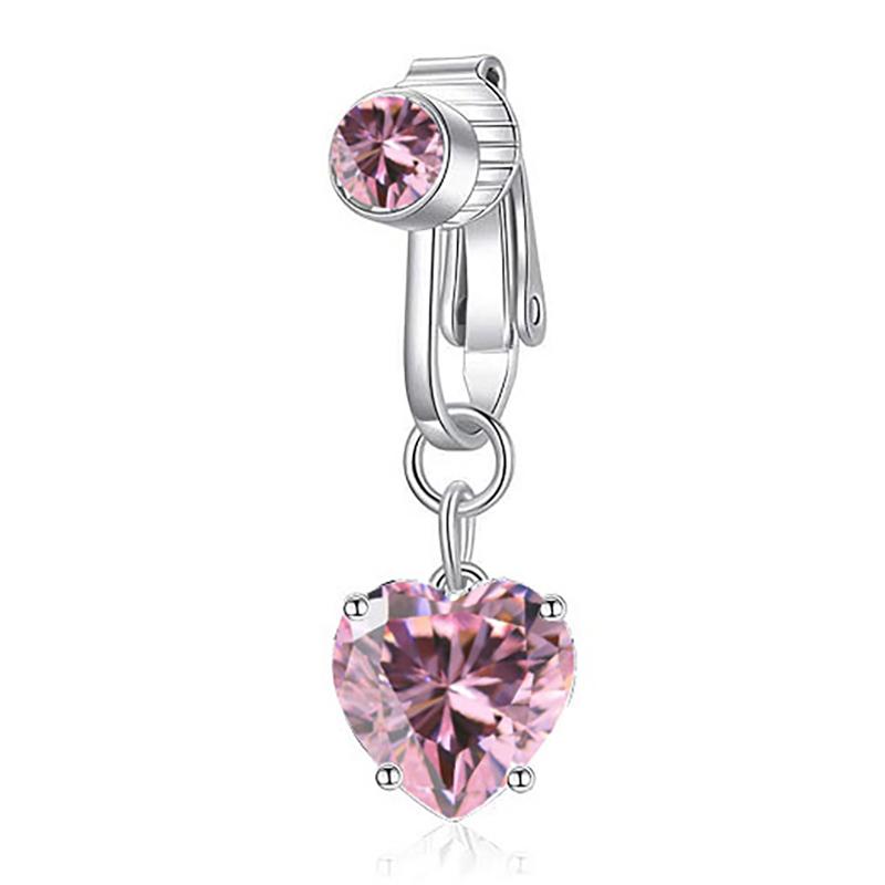 Поддельное кольцо для пупка Персиковое сердце Поддельный пирсинг для живота Зажим для пупочного хряща Украшения для тела