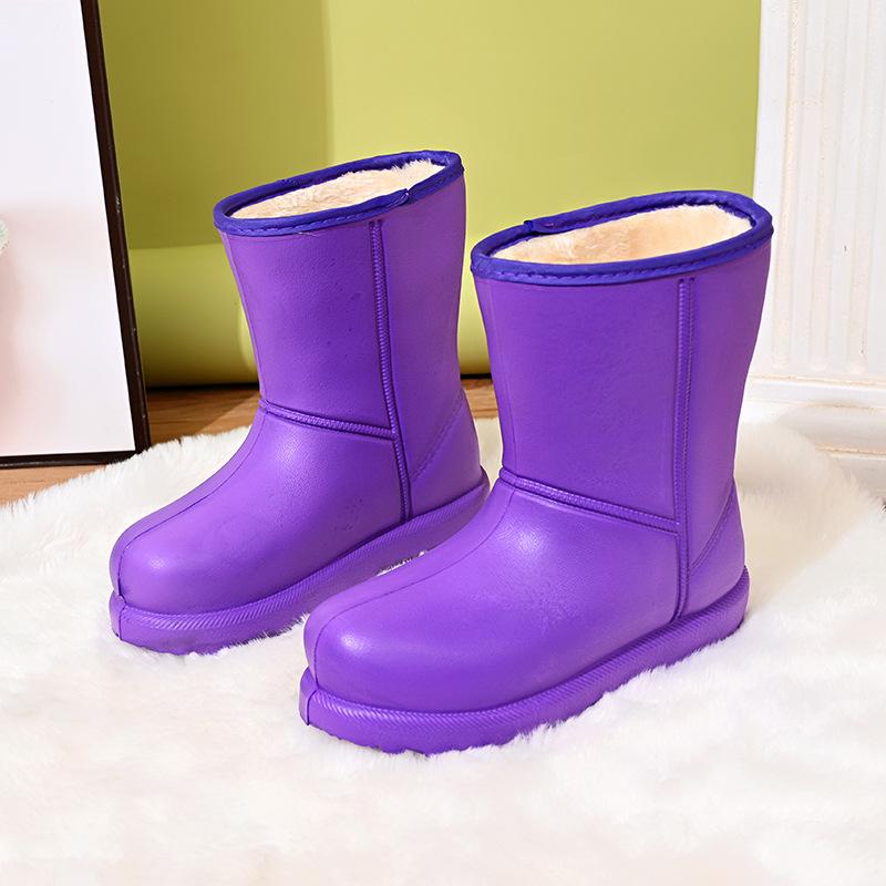 Мужские и женские зимние ботинки 2024 года, новые бархатные теплые черные утолщенные легкие водонепроницаемые сапоги из ЭВА