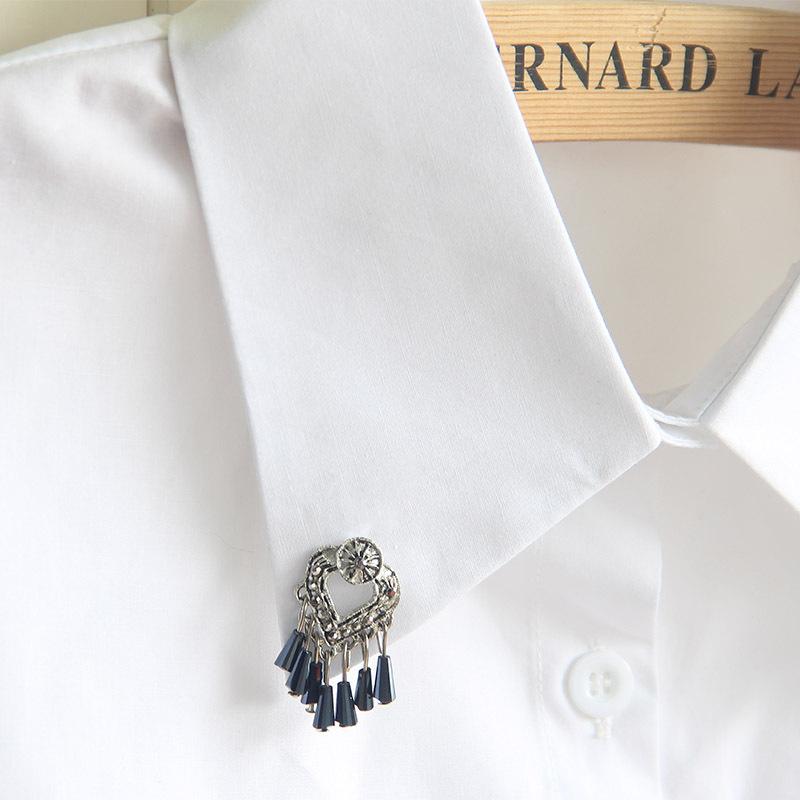 Cotton Fake Collar Shirt Women, Rhinestone Beads Square Collar Fake Collar Shirt Collar Sweater Decorative Collar