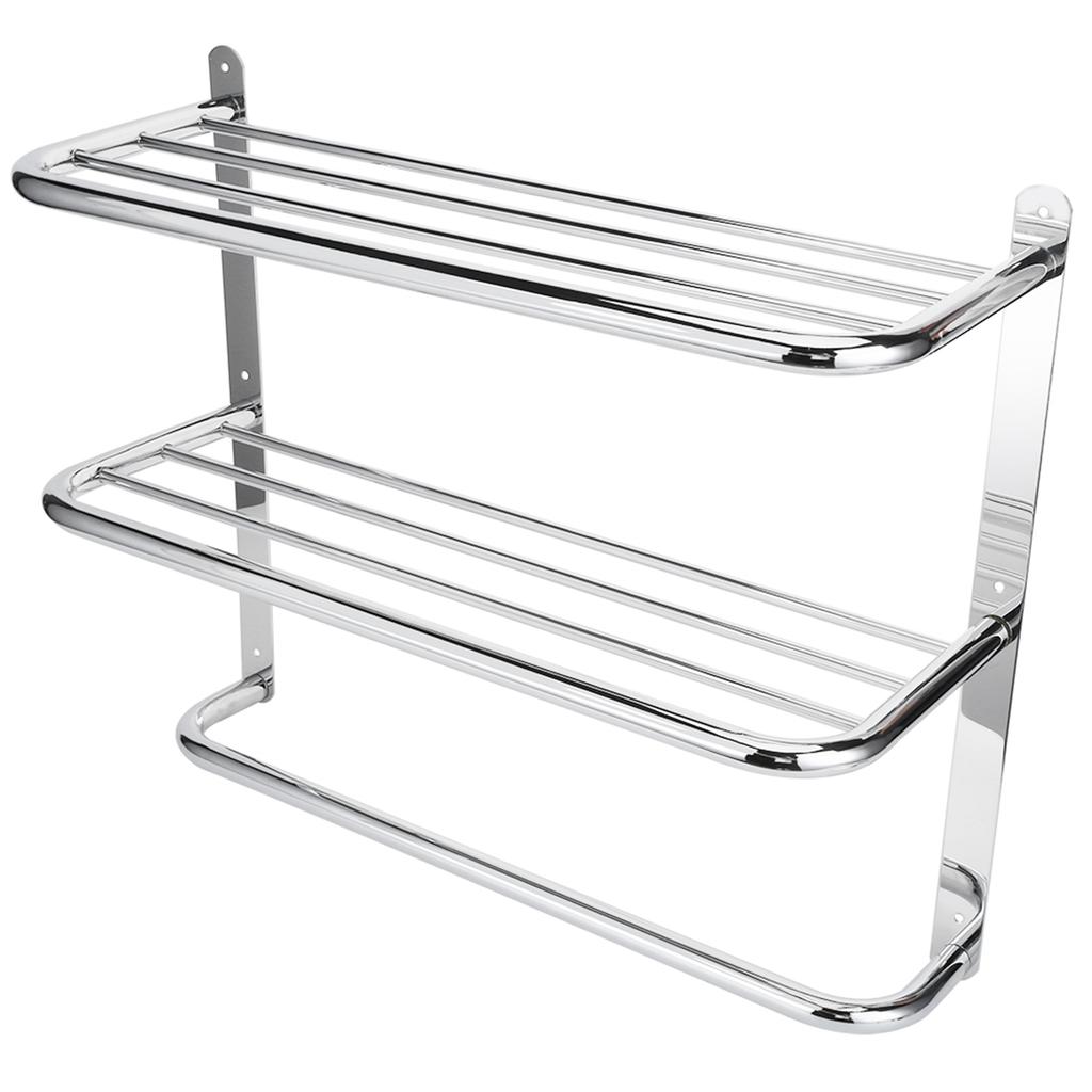 Bathroom Shelf 3?Tier Wall Mounting Rack with Towel Bars for Toilet Kitchen Living Room