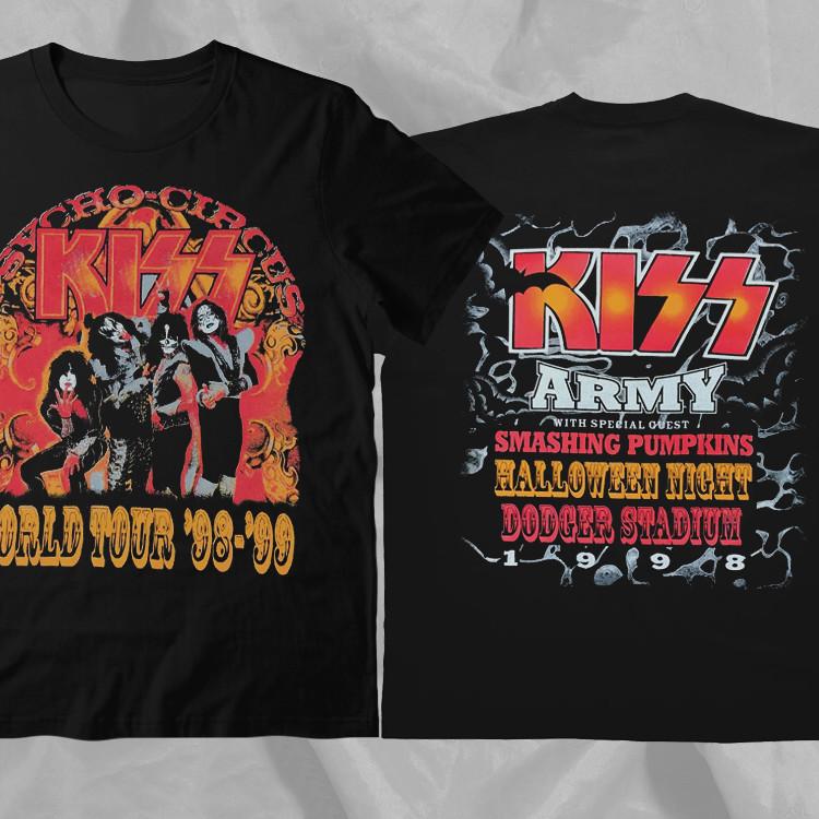 1996 KISS Alive Worldwide Tour Черная футболка с двусторонним принтом