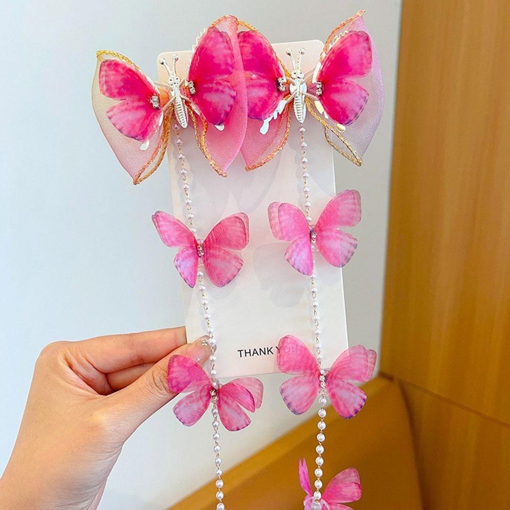 Tassel Pearl Braided Hairpin Colorful Hair Clip Sweet Braided Hair Chain