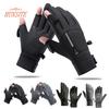 1 пара зимних велосипедных перчаток, сенсорный экран с откидным пальцем, унисекс, утолщенные, теплые, ветрозащитные, водонепроницаемые, светоотражающие карманы на молнии, уличные перчатки