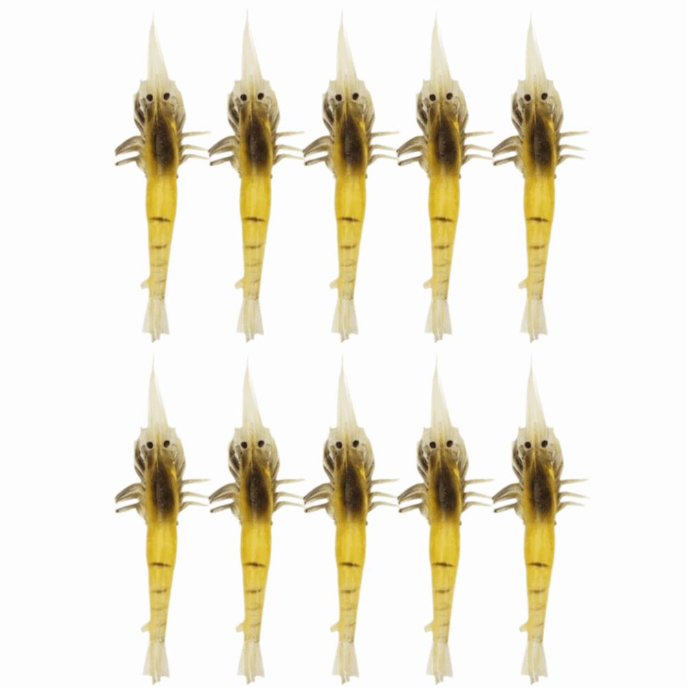 10PCS PVC Shrimp Lures Soft Fishing Lures Durable Shrimp Baits Bass Fishing