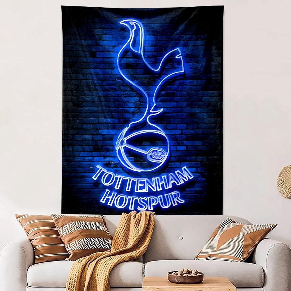 "Tottenham Hotspur Neon Wall Art" Patterned tapestry home decor, suitable for bedroom and living room, gift