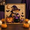 Набор для рисования жемчугом Resin Bead Painting Set Хэллоуин Набор с искусственным жемчугом, Щенячье искусство DIY Ведьма Расслабляющие проекты для эмоций Шляпа Набор для рукоделия Взрослые и подростки, Ручная работа