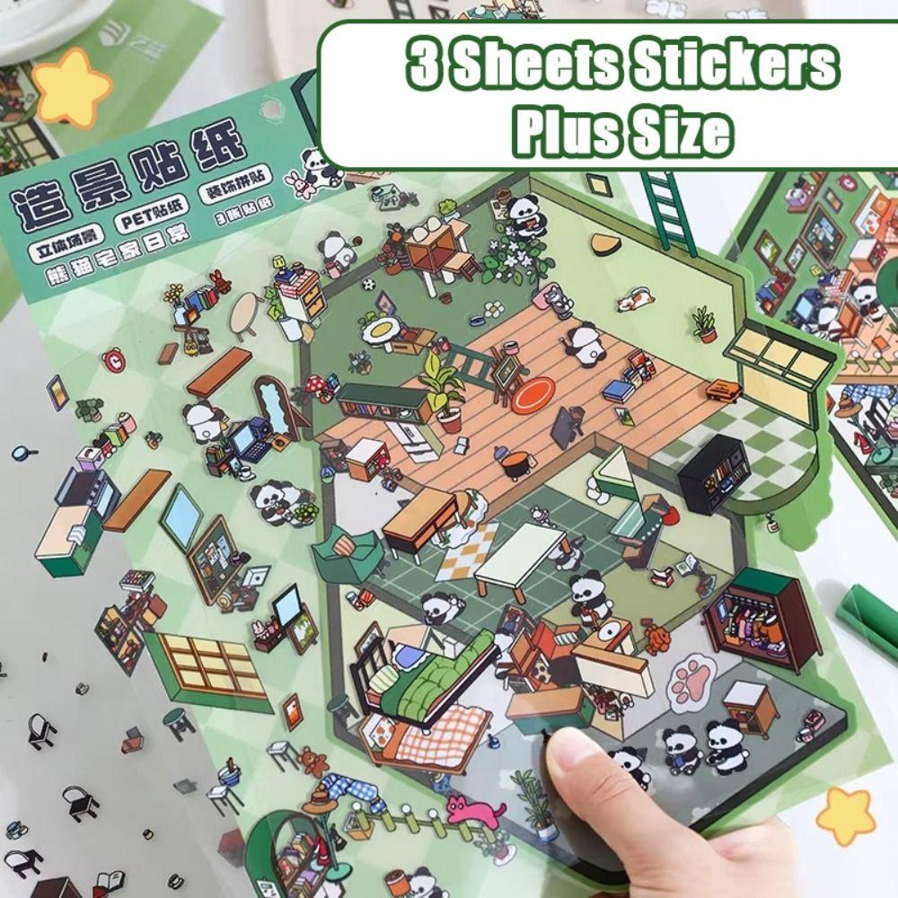 ПЭТ Миниатюрная Сцена Коллаж Разнотематический Складывающийся Наклеивающий Стикер Дети