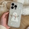 Зимний Рождественский Снег Снежинка Снеговик Чехол для Телефона Для iPhone 17AIR 16 15 14 13 12 11 Pro MAX 16E XR XSMAX 78 Plus Y2K Матовый Чехол