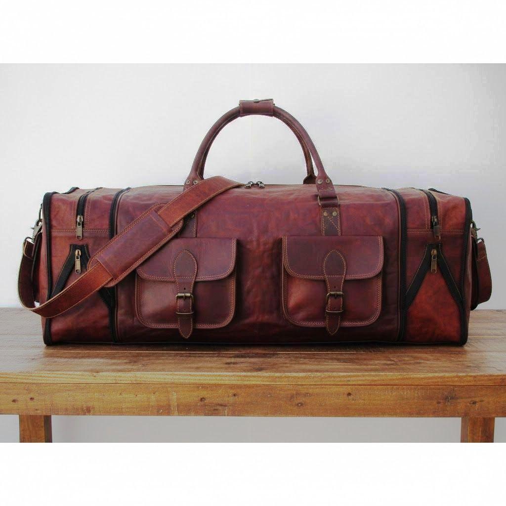 Кожаная дорожная сумка Duffel Weekender Большая дорожная сумка для спортзала Ночная ручная кладь