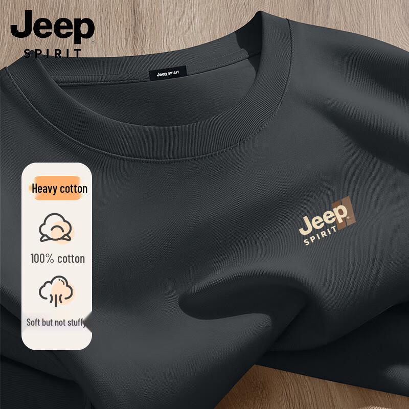 Мужская повседневная футболка с коротким рукавом JEEP SPIRIT из чистого хлопка