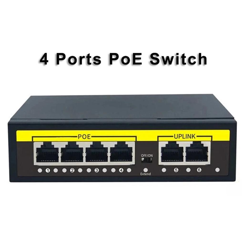 48V POE коммутатор 100 Мбит/с Ethernet с 4 портами Wi-Fi, умный IP-коммутатор, инжектор RJ45 для IP-камер, видеонаблюдения