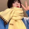 Thermal Women Knit Yarn Scarf Knitted Fall Winter Scarf Versatile Cold Proof Neck Wrap  Women