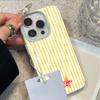 Летний чехол для телефона с желтыми полосками и морской звездой для iPhone 17 16 Plus 15 Pro 14 13 11 12 Pro Max 17 Air 16E Ударопрочный мягкий ТПУ чехол