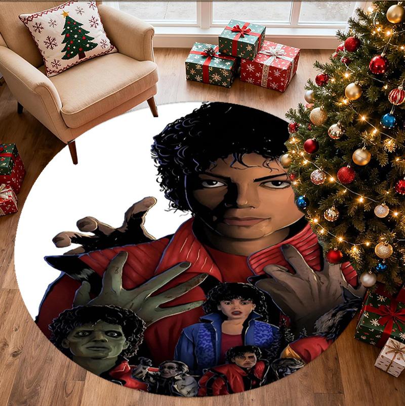 Michael Jackson Pattern Round Rug, Indoor/Outdoor Mat, for Picnic, Gameroom, Bedroom, Office, Living Room, Home Decor Carpet, Birthday Gift