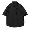 Summer Public Edition Shirt, Half Sleeved Thin Shirt, Men's Lapel, Solid Color Shirt, Loose Fit