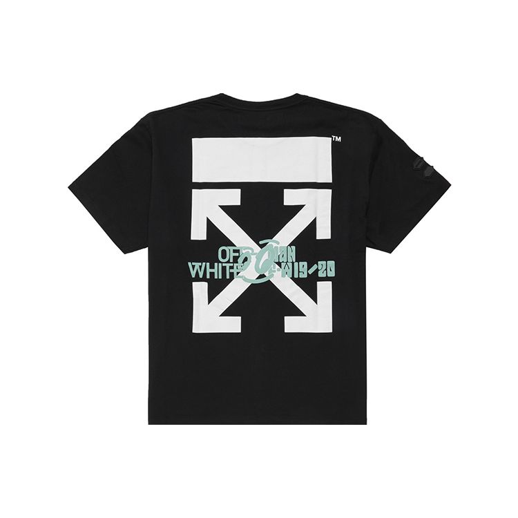 Off-White Waterfall Short Sleeve Over Tee Black / Multicolor Men Tops OMAA038E191850151088