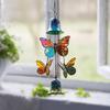 Butterfly Wind Chime Metal Stained Glass Wind Chime Hanging Decoration for Indoor Outdoor Garden Patio Porch Home Decor