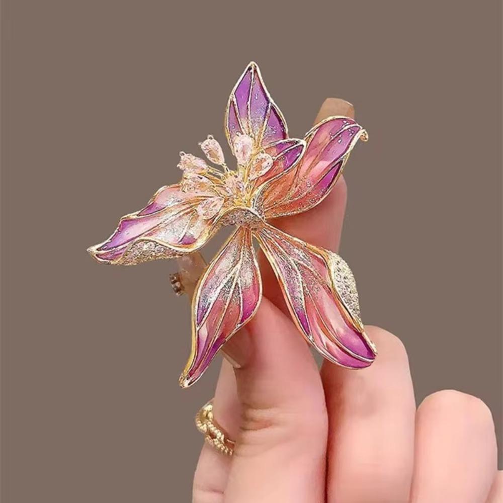 Exquisite Romantic Iris Flower Brooch Wedding Party Gifts Brooches Jewelry For Men Women