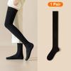 Зимние чулки до бедра для женщин, теплые чулки выше колена на флисовой подкладке, нескользящие длинные носки, чулки JK