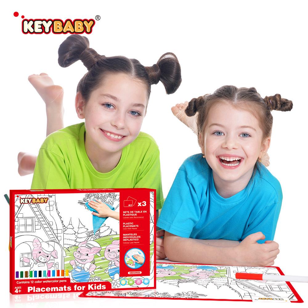Волшебная книжка-раскраска водой Keybaby: Образовательная книга для детей с мгновенным раскрытием цвета