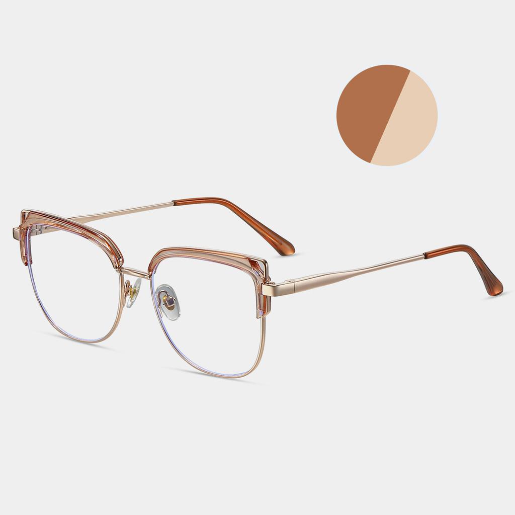 TR90 Reading Eyewear Female Eyeglass Frame Ladies Metal Transparent Screen Spectacle Cat's Presbyopic Alloy Eye New Clear Presbyopic Computer